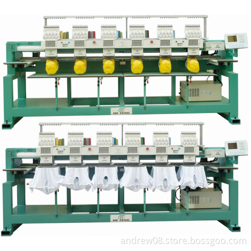 6 heads computerized embroidery machine for cap & t-shirt